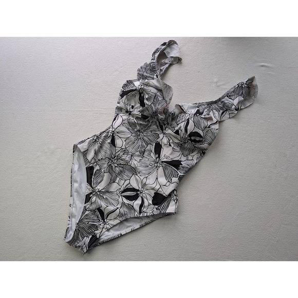 Stella Parker One Piece Swimsuit Women Size Small Floral Ruffle MSRP $108 NEW - Picture 3 of 6